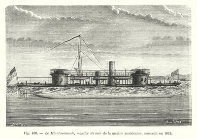 Miantonomoah, Yhdysvaltain laivaston merimonitori, rakennettu vuonna 1865 (kaiverrus) tekijältä European School