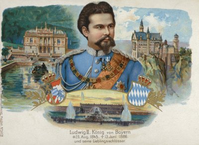 Ludwig II, Baijerin kuningas, ja hänen suosikkilinnansa (chromolitho) tekijältä European School