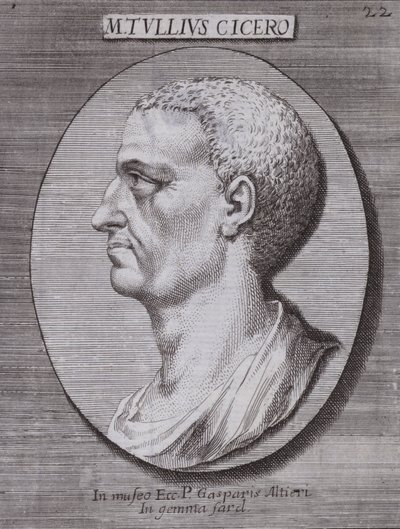 Marcus Tullius Cicero, roomalainen filosofi, poliitikko, tutkija ja puhuja (kaiverrus) tekijältä European School