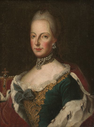Maria Theresa, n. 1750 (öljy kankaalle) tekijältä European School