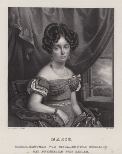 Marie, Mecklenburg-Strelitzin suurherttuatar (litho) tekijältä European School