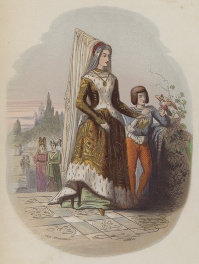 Maria Burgundia, tulevan Pyhän Rooman keisarin Maximilian I:n ensimmäinen vaimo (värillinen kaiverrus) tekijältä European School