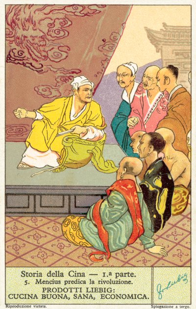 Mencius saarnaa vallankumousta (chromolitho) tekijältä European School