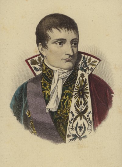 Napoleon Bonaparte (värillinen kaiverrus) tekijältä European School