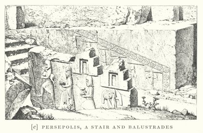 Persepolis, portaat ja kaiteet (litografia) tekijältä European School