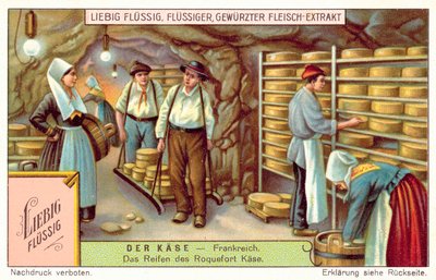 Ranskassa kypsytetyt Roquefort-juustot (chromolitho) tekijältä European School