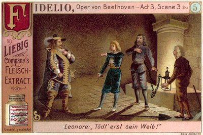 Kohtaus Beethovenin oopperasta Fidelio (chromolitho) tekijältä European School