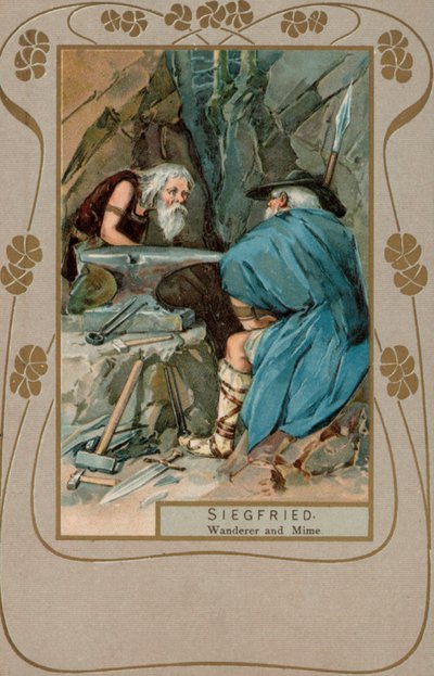 Siegfried, vaeltaja ja miimikko (värilitografia) tekijältä European School