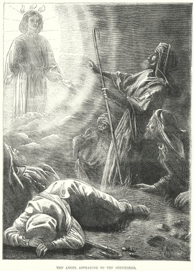 Enkeli ilmestyy paimenille (kaiverrus) tekijältä European School