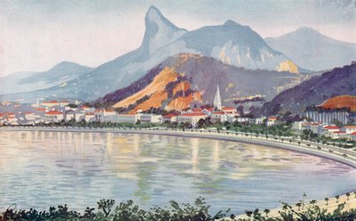 Rion lahdenpuoleisen Avenuen Botafogo-osuus, jonka yläpuolella on Corcovado-vuori (värilitrokuvaus) tekijältä European School