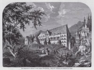 Kaiserhaus, keisarillinen palatsi Goslarissa, Saksassa (kaiverrus) tekijältä European School