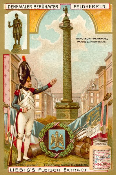 Vendome-pylväs, Napoleonin muistomerkki, Pariisi (chromolitho) tekijältä European School