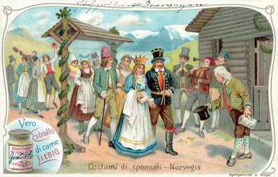 Hääkulkue Norjassa (chromolitho) tekijältä European School