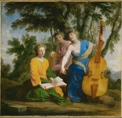 Melpomene, Erato ja Polyhymnia ... tekijältä Eustache (studio of) Le Sueur
