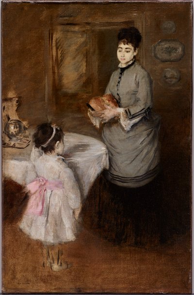 Iltapäivätee, n. 1874 (öljy kankaalle) tekijältä Eva Gonzalès