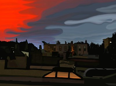 Lähestyvä myrsky, Brooklyn (digitaalista taidetta) tekijältä Evan Sklar