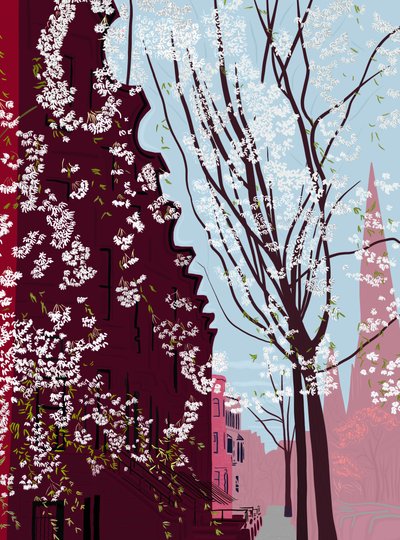 Garfield Place, Spring, Brooklyn, n.2020-24 (digitaalista taidetta). tekijältä Evan Sklar