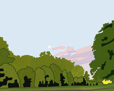 Hyde Park Ketun kanssa (digitaalista taidetta) tekijältä Evan Sklar