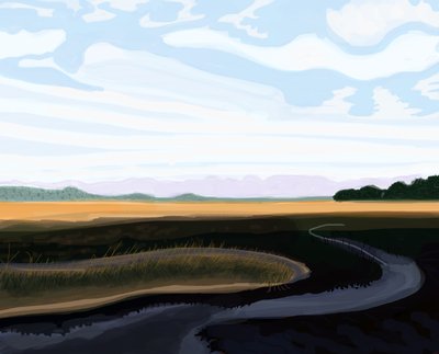 Low Country, 2016 (käsin piirretty iPadilla Applen kynällä). tekijältä Evan Sklar