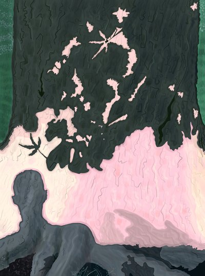 My Shadow On Tree, Brooklyn (digitaalista taidetta) tekijältä Evan Sklar