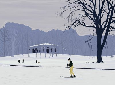 Hiihtäjä, Prospect Park , Brooklyn (digitaalista taidetta) tekijältä Evan Sklar