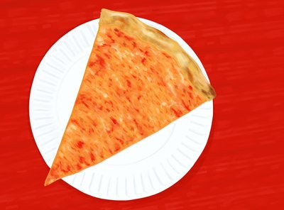 New Yorkin pizzapala, 2025 (digitaalista taidetta) tekijältä Evan Sklar