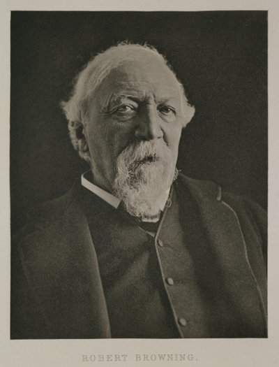 Robert Browningin (1812-89) muotokuva, n. 1889 tekijältä Eveleen Myers