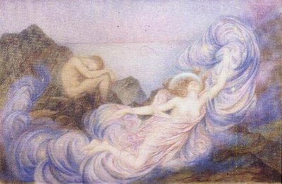 Twilight (öljy kankaalle) tekijältä Evelyn De Morgan