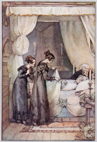 Kuvitus Cranfordille, rouva Gaskell (värilitho) tekijältä Evelyn Paul