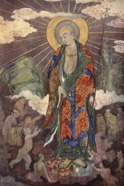 Jizo, lasten jumala, kuvitus Amy Crusen The Book of Myths -kirjasta tekijältä Evelyn Paul