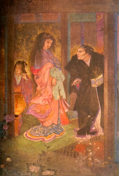 "Shinzaburo tunnisti Tsuyun ja hänen piikansa Yonén", 1912. tekijältä Evelyn Paul