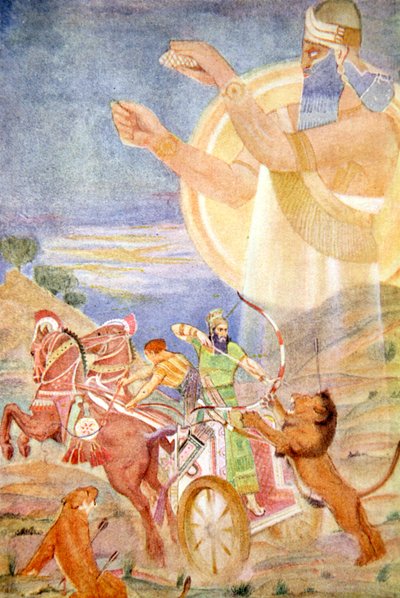 Ninibin ohjaama Tiglath-Pileser I, 1916. tekijältä Evelyn Paul