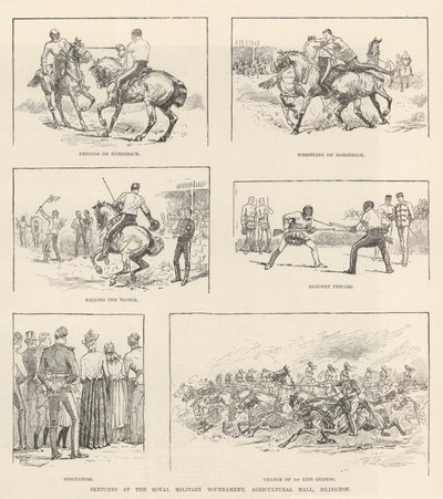 Luonnokset Royal Military Tournamentissa, Agricultural Hall, Islington tekijältä Evelyn Stuart Hardy