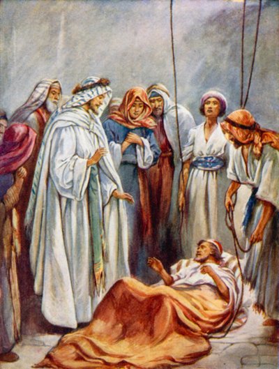 The Sick of Palsy (väri litho) tekijältä Evelyn Stuart Hardy