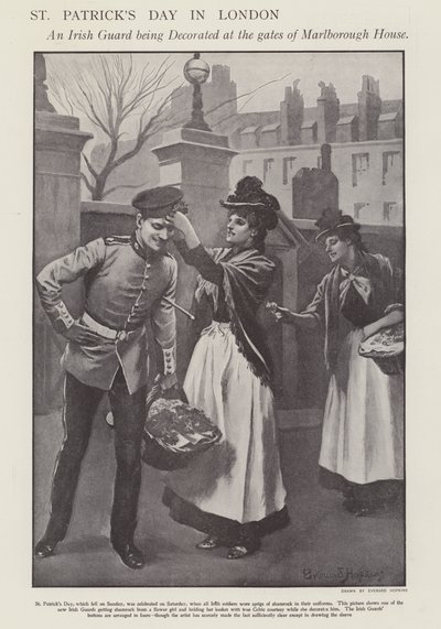 Pyhän Patrickin päivä Lontoossa (litho) tekijältä Everard Hopkins
