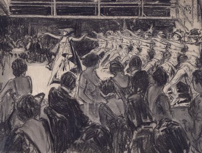 Cabaret Scene (hiili valmistetulle kartongille) tekijältä Everett Shinn