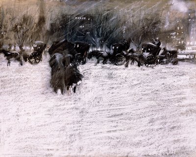 Puisto talvella tekijältä Everett Shinn