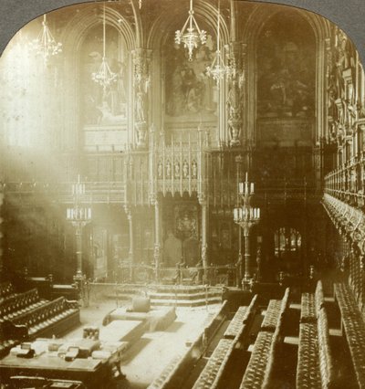 House of Lordsin sisätilat, Westminster, Lontoo. tekijältä Excelsior Stereoscopic Tours