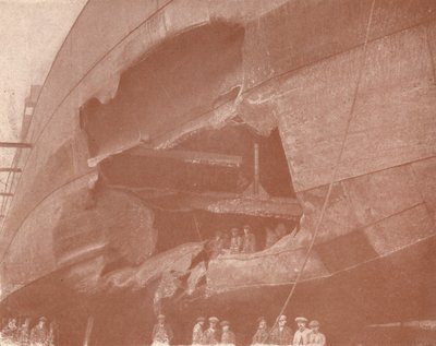 Torpedon tappava vaikutus, c1917 1919 tekijältä FC Coleman