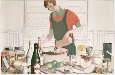 Joulupudding, juliste 1928 (litografia) tekijältä F.C. Harrison