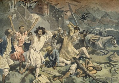 Cyclone in Mayotte, Le Petit Journal, 27. maaliskuuta 1898 tekijältä F.L. and Tofani, Oswaldo Meaulle