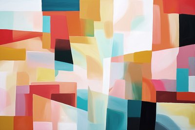 Abstrakti geometrinen maalaus Hall Wall Decor lämpimät värit, taide tulostaa tekijältä F. Abderrahim
