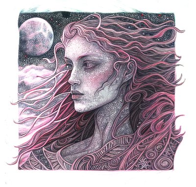 Fine Line Art Woman Portrait Graphic, seinätaidevedoksia tekijältä F. Abderrahim