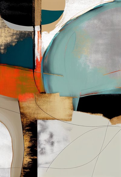 Layering abstrakti taide, Contemporary seinäkoriste, tulosta pyynnöstä tekijältä F. Abderrahim