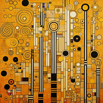 Minimalistiset klimt-kuviot moderni huonesisustus, seinätaide | Kanvastulosteet tekijältä F. Abderrahim