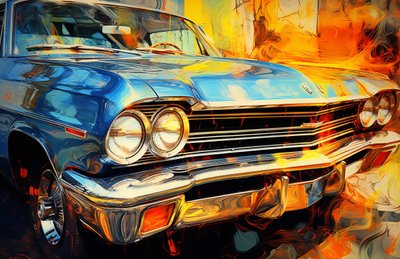 Myynnissä vanhoja autojulisteita, verkossa taideprinttejä, huoneen sisustusta tekijältä F. Abderrahim