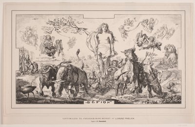 Gefion, Lorenz Frølichin kattomaalaus Frederiksborgin museoon tekijältä F. Hendriksen