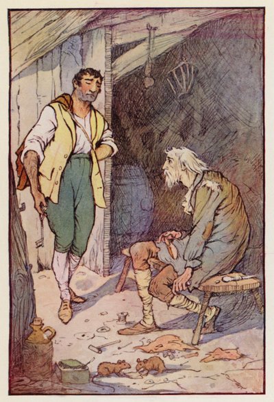 Kuvitus Charles Dickensin kirjaan A Tale of Two Cities (värilitro). tekijältä F. M. B. Blaikie