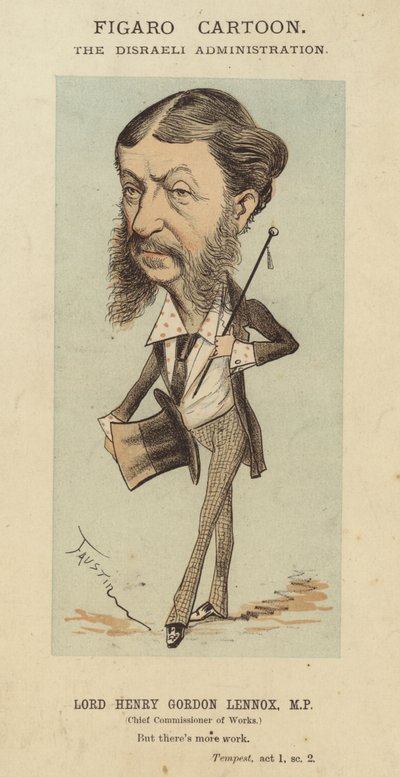 Lordi Henry Gordon-Lennox, brittiläinen konservatiivipoliitikko ja hallituksen ministeri Benjamin Disraelin hallinnossa (värilitho) tekijältä Faustin (b.1847)