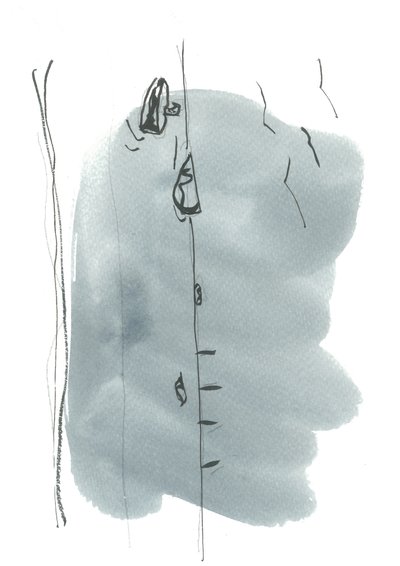 Brighton Boats, 2017 (akvarelli ja muste paperille) tekijältä Faye Bridgwater